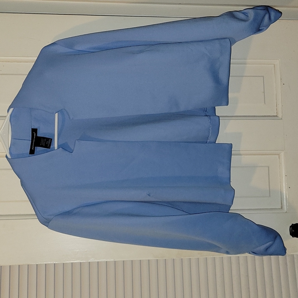 Size 14/16 Blue Cropped Ruched Sleeve Blazer